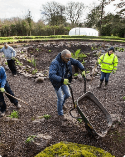 childhoodmatters-men-working-horticulture-wheelbarrow Local Training Initiative | Horticulture Course Ireland.
