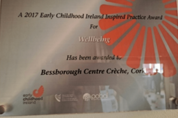 2017 The creche was awarded the Early Childhood Irelands Inspired Practice Award for Well-being
