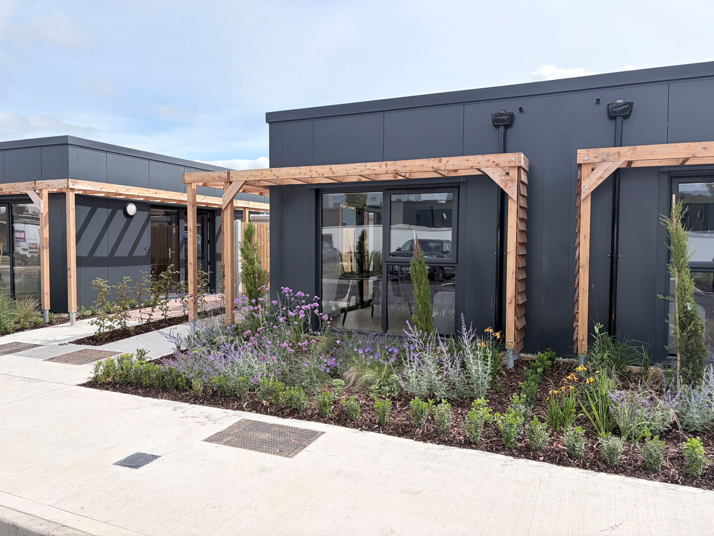 Exterior of the Estuary Way building and garden